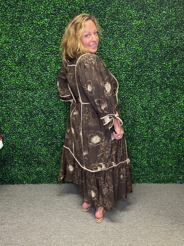 Entro Botanical Charm Midi Dress