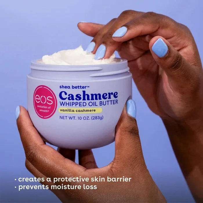 eos shea butter Cashmere Whipped Oil Butter - Vanilla Cashmere 283g زبدة الشيا من إي أو إس، زبدة زيت الكشمير المخفوقة - فانيليا كشمير - Princess Cosmetics Qatar