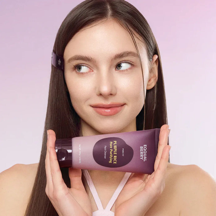 EQQUAL BERRY Purple Rice Pore Purifying Pack Cleanser Pore Fit Sea Silt Clay غسول البشرة بالارز البنفسجي