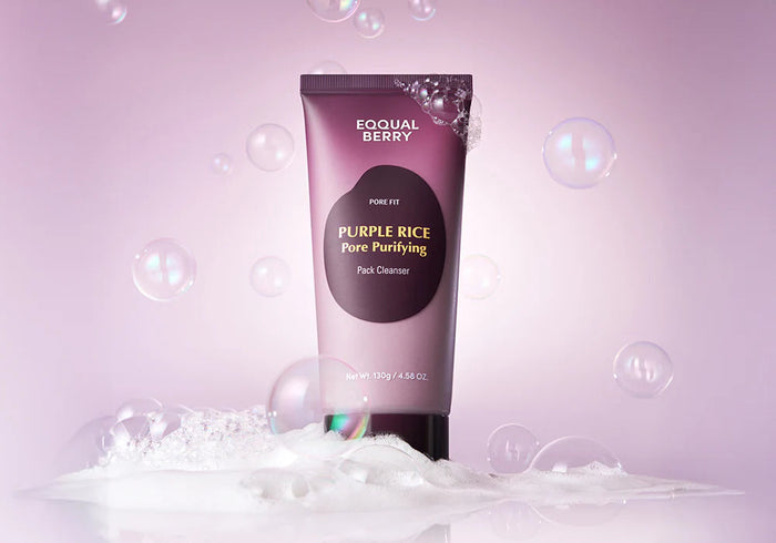EQQUAL BERRY Purple Rice Pore Purifying Pack Cleanser Pore Fit Sea Silt Clay غسول البشرة بالارز البنفسجي