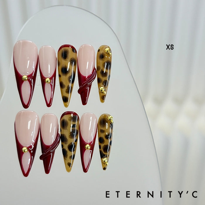 ETERNITY'C Handmade Custom 3D Amber Pressed On Wearable Nails T5041