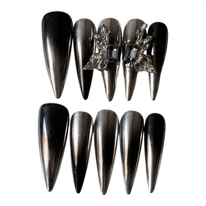 ETERNITY'C Handmade Custom 3D Butterfly Pressed On Wearable Nails T5007