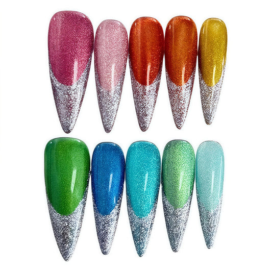 ETERNITY'C Handmade Custom Rainbow Starry Pressed On Wearable Nails T4996
