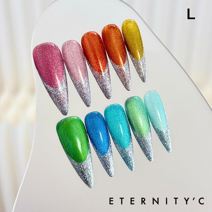 ETERNITY'C Handmade Custom Rainbow Starry Pressed On Wearable Nails T4996