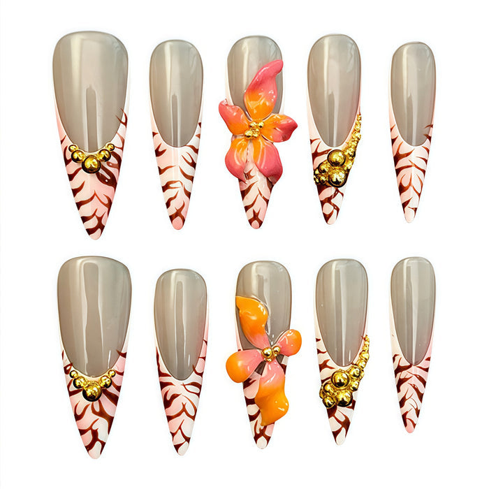 ETERNITY'C Handmade Custom Secret Garden Pressed On Wearable Nails T5008