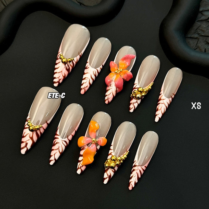 ETERNITY'C Handmade Custom Secret Garden Pressed On Wearable Nails T5008