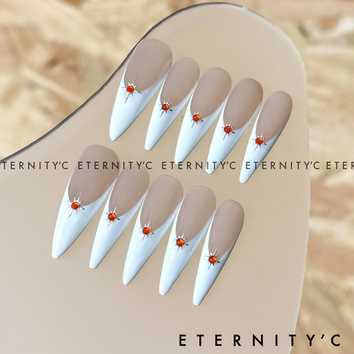 ETERNITY'C Handmade Custom Starburst Pressed On Wearable Nails T4997