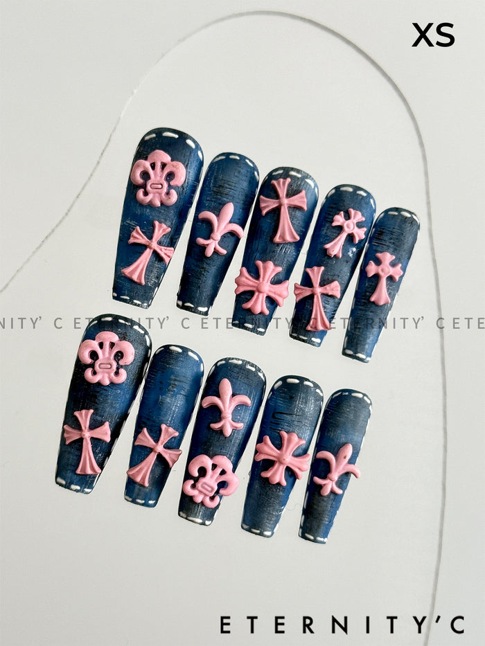 ETERNITY'C Handmade Custom Sweetheart Party Pressed On Wearable Nails T4986