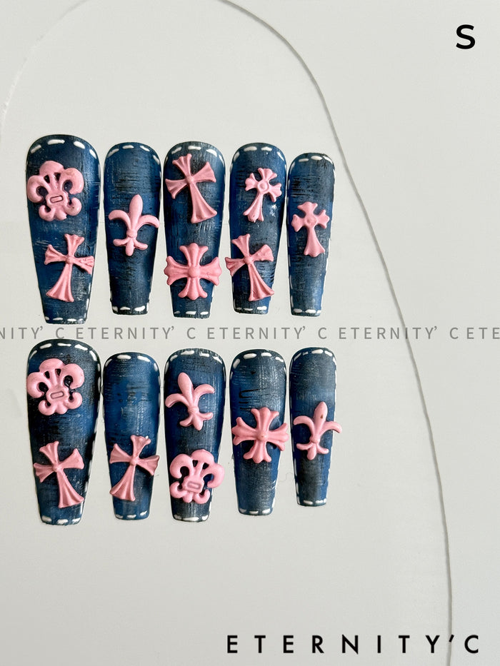 ETERNITY'C Handmade Custom Sweetheart Party Pressed On Wearable Nails T4986