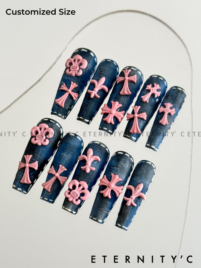 ETERNITY'C Handmade Custom Sweetheart Party Pressed On Wearable Nails T4986
