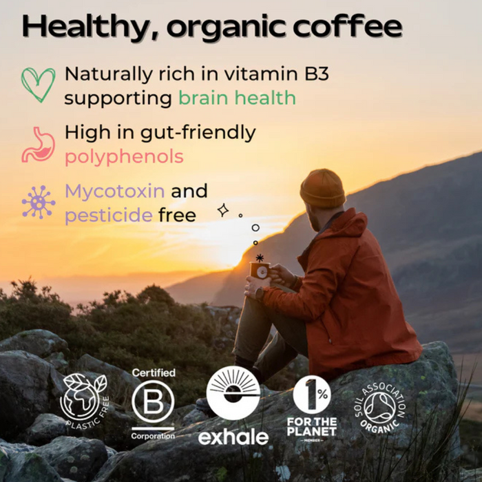 Exhale Organic Decaf Whole Bean Coffee 450g