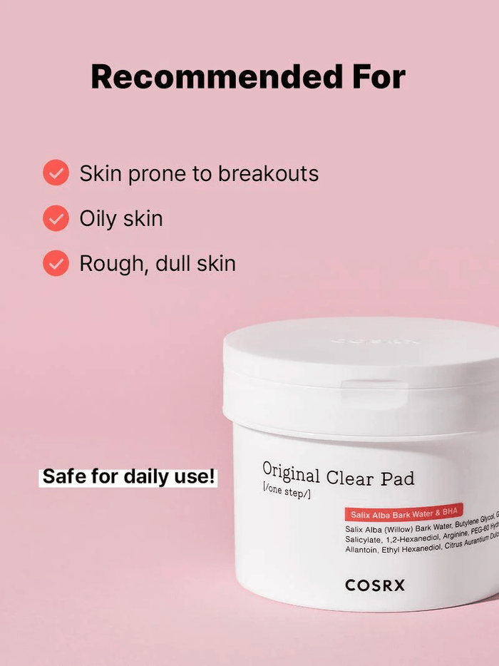 Cosrx One Step Original Clear Pad (70 Pads) وسادة كوسركس الشفافة الأصلية بخطوة واحدة - Princess Cosmetics Qatar