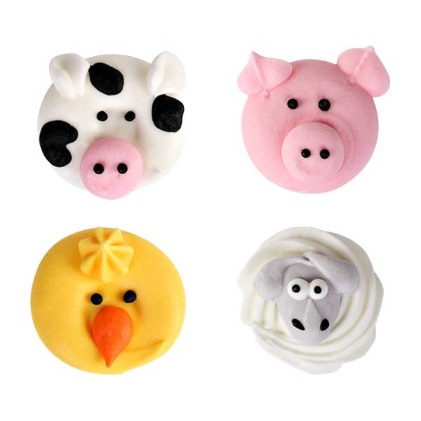 Farm Animal Assortment Royal Icing Decorations (Bulk)