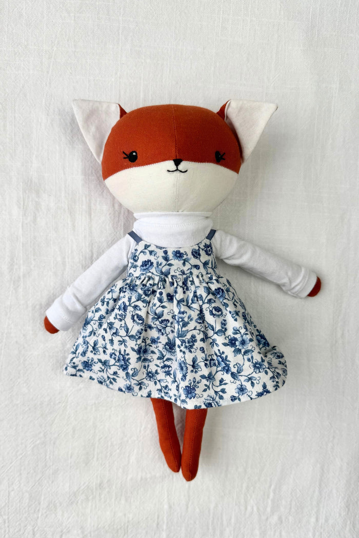 Fern the Fox - Blue Floral Pinafore