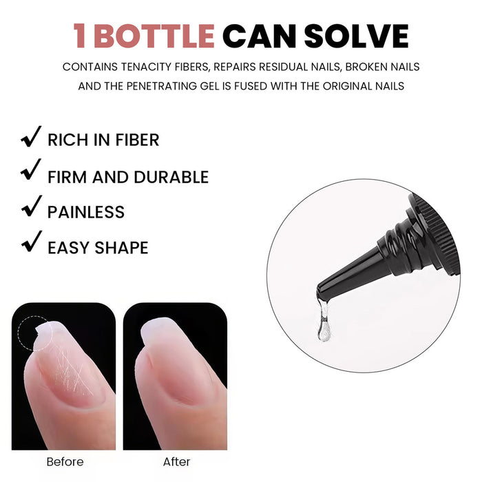 Fiber Glass Rubber Base Gel 50ml improve damaged nails reconstruction fast building nails reinforcement gel 4 functions