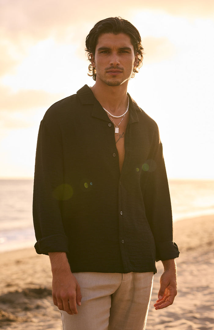 Model is 6'2 with size M chest, wearing a size M