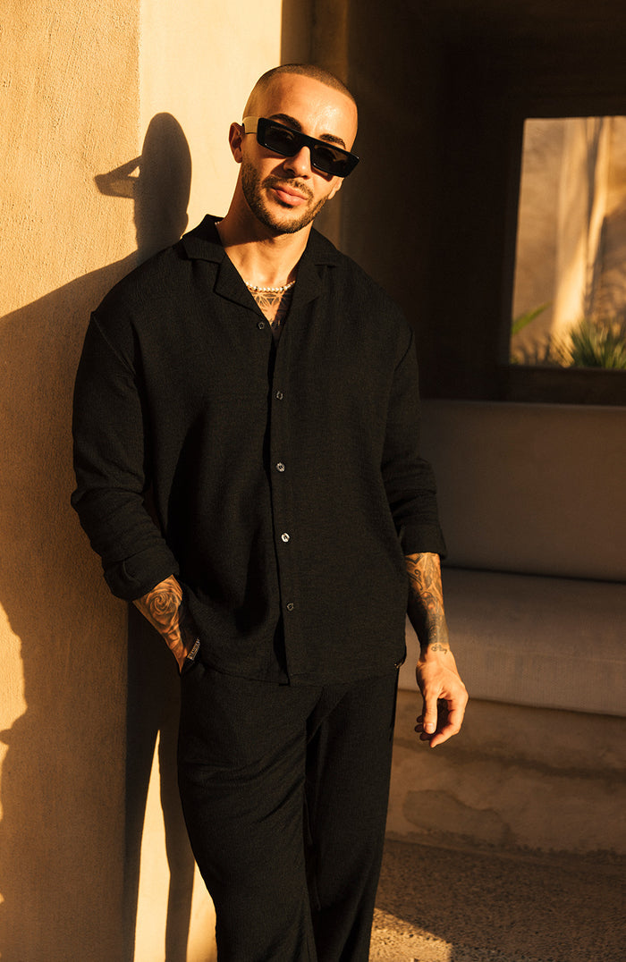 Fiorano Long Sleeve Relaxed Fit Shirt in Black