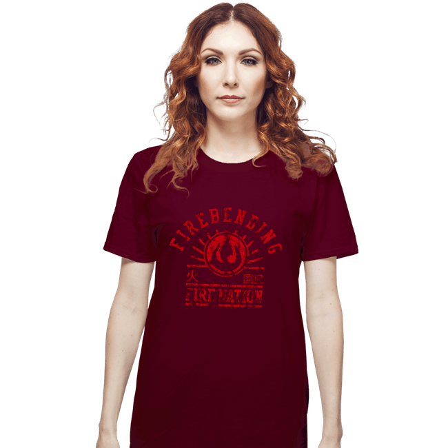 Shirts T-Shirts, Unisex / Small / Maroon Fire Bending