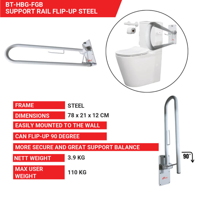 Flip Up Folding Support Rail Grab Bar