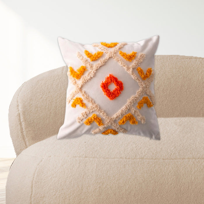 Flora Velvet White Cushion Cover