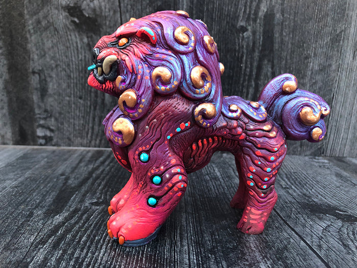 FOO DOG BLEP PAINTED FIGURE