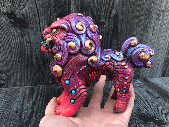 FOO DOG BLEP PAINTED FIGURE