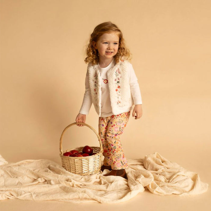 Fox & Finch Orchard Bloom Embroidered Faux Fur Vest