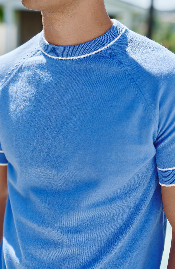 Franco Slim Knit Tee in Blue