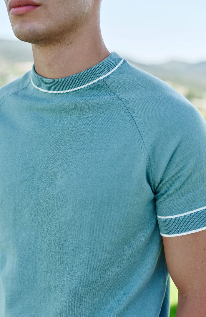 Franco Slim Knit Tee in Mint