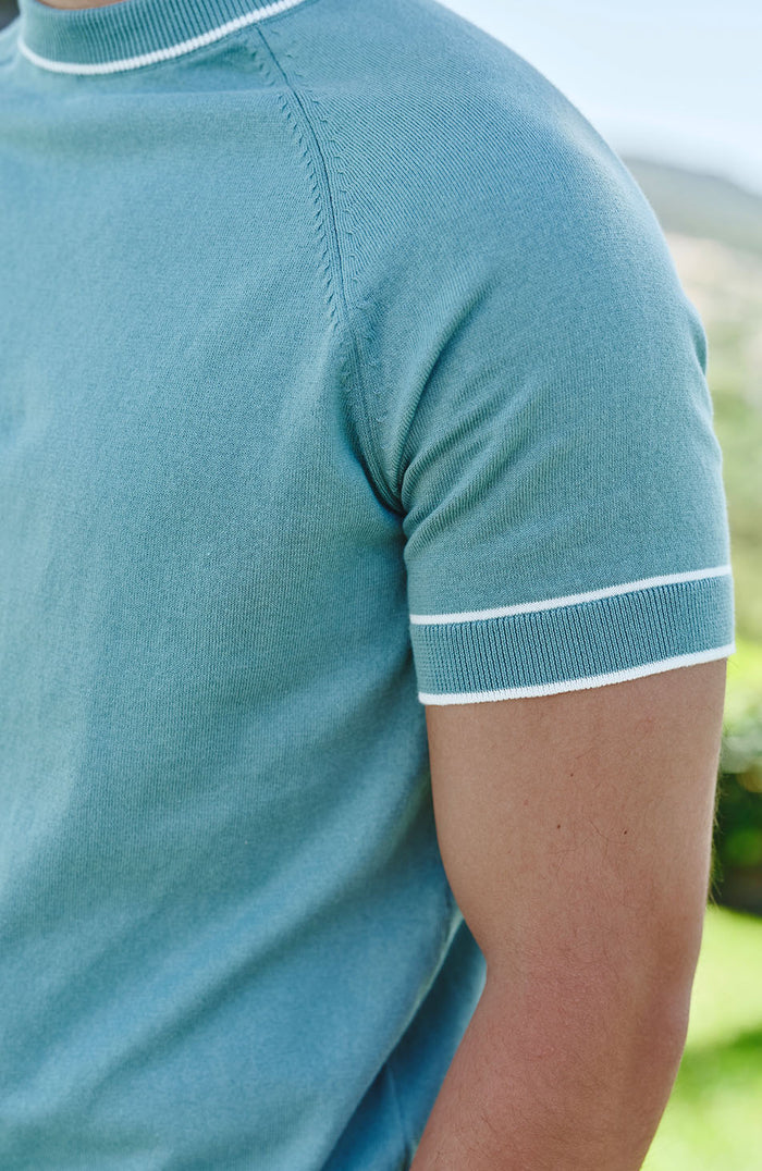 Franco Slim Knit Tee in Mint