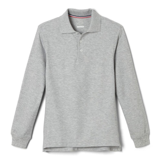 French Toast Boys Husky Long Sleeve Pique Polo