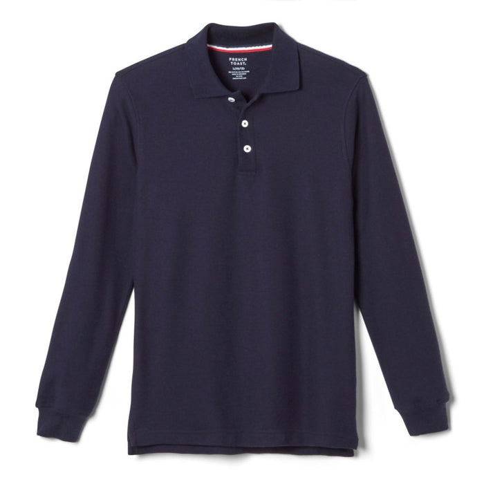 French Toast Boys Husky Long Sleeve Pique Polo