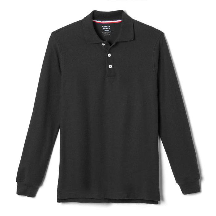 French Toast Boys Husky Long Sleeve Pique Polo