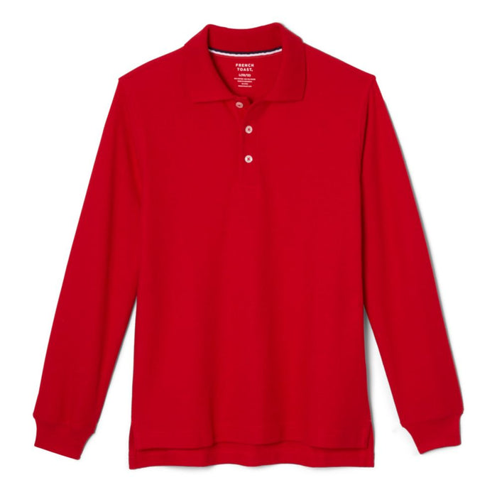 French Toast Boys Husky Long Sleeve Pique Polo