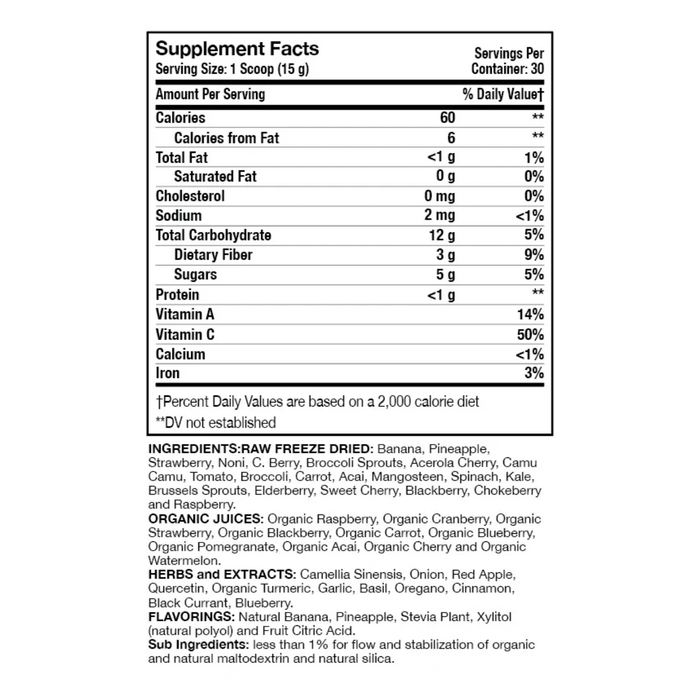 Fruit & Veggie Plus 30 svg by Optimal Health Systems