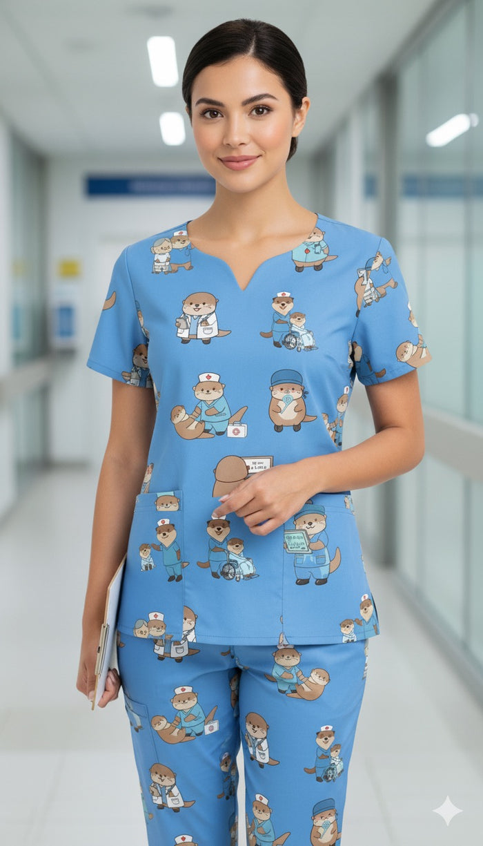 Otter print (Cotton) / S (AU 8)