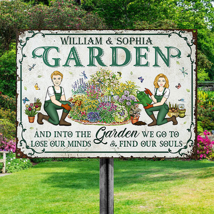 Garden Couples Find Our Souls - Gift For Couples - Personalized Custom Classic Metal Signs-CUSTOMOMO