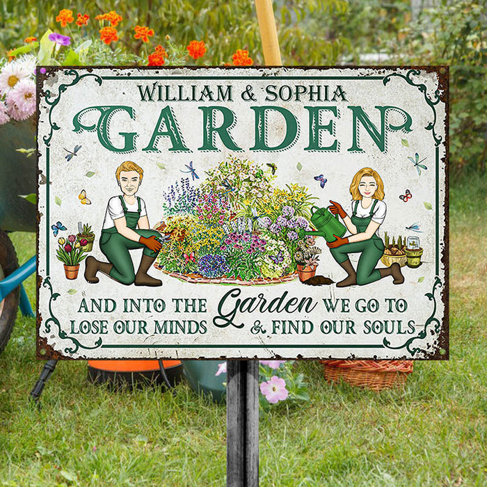 Garden Couples Find Our Souls - Gift For Couples - Personalized Custom Classic Metal Signs-CUSTOMOMO
