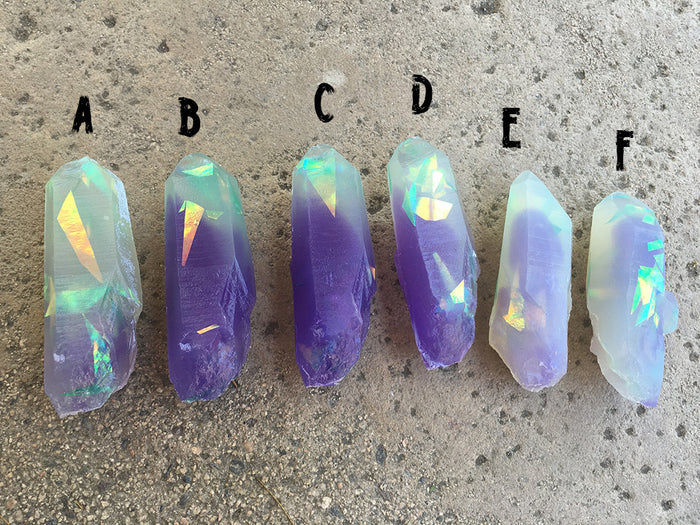 GARDEN CRYSTAL- CAST URETHANE GLOW IN THE DARK- IRIDESCENTS (PURPLES)
