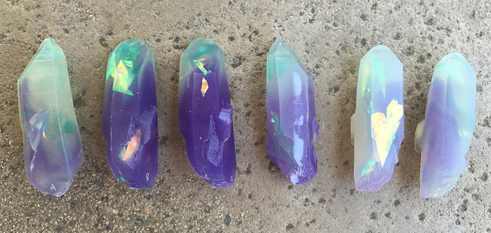GARDEN CRYSTAL- CAST URETHANE GLOW IN THE DARK- IRIDESCENTS (PURPLES)