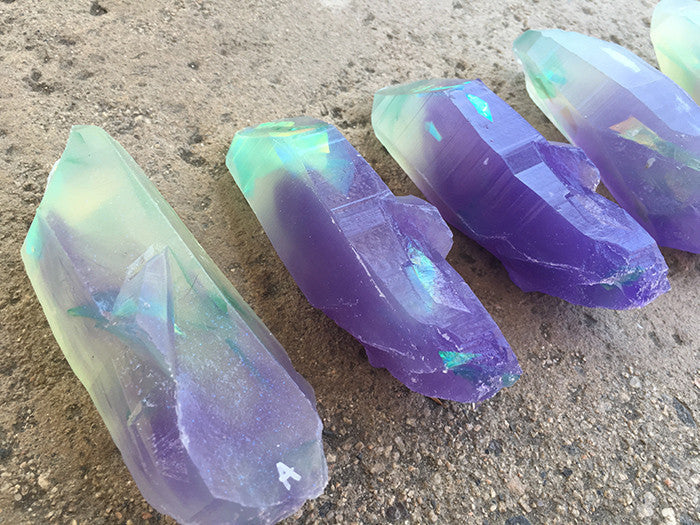 GARDEN CRYSTAL- CAST URETHANE GLOW IN THE DARK- IRIDESCENTS (PURPLES)