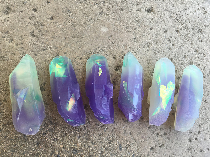 GARDEN CRYSTAL- CAST URETHANE GLOW IN THE DARK- IRIDESCENTS (PURPLES)