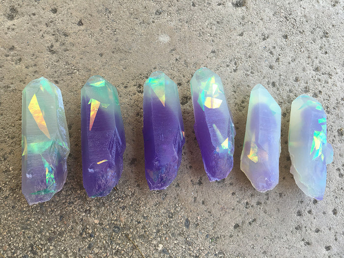 GARDEN CRYSTAL- CAST URETHANE GLOW IN THE DARK- IRIDESCENTS (PURPLES)