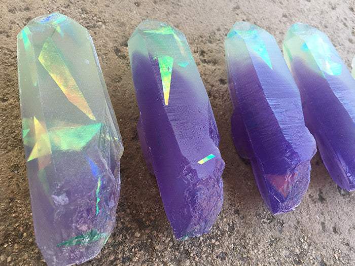 GARDEN CRYSTAL- CAST URETHANE GLOW IN THE DARK- IRIDESCENTS (PURPLES)