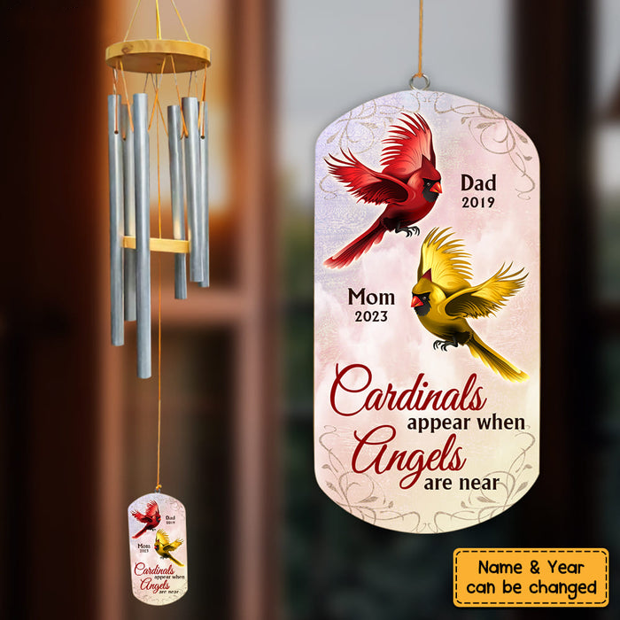 Gift For Mom Loss Dad Loss Memorial Cardinals Appear When Angels Are Near Wind Chimes