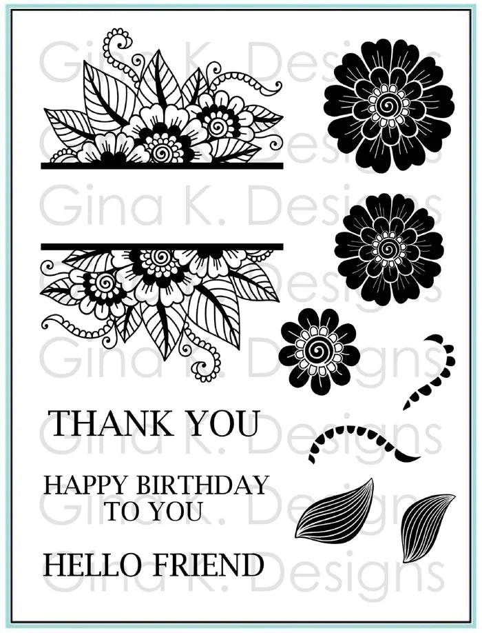 Gina K. Designs - Stamp & Die Set - Bold and Blooming. Available at Embellish Away located in Bowmanville Ontario Canada.