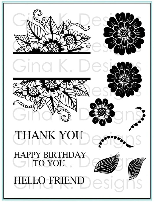 Gina K. Designs - Stamp & Die Set - Bold and Blooming. Available at Embellish Away located in Bowmanville Ontario Canada.
