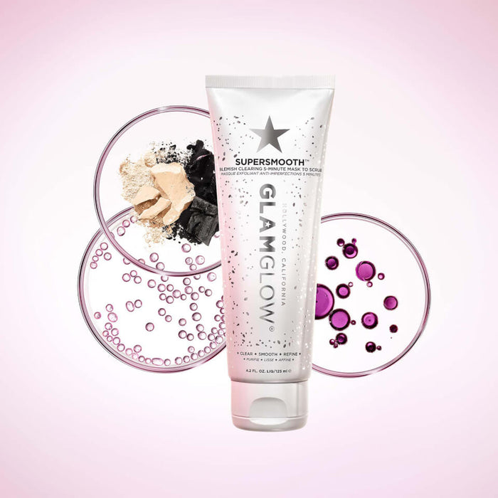 GLAMGLOW Super Smooth Acne Clearing 5-Minute Mask to Scrub قناع منظف و مقشر و معالج للحبوب من كلام كلو