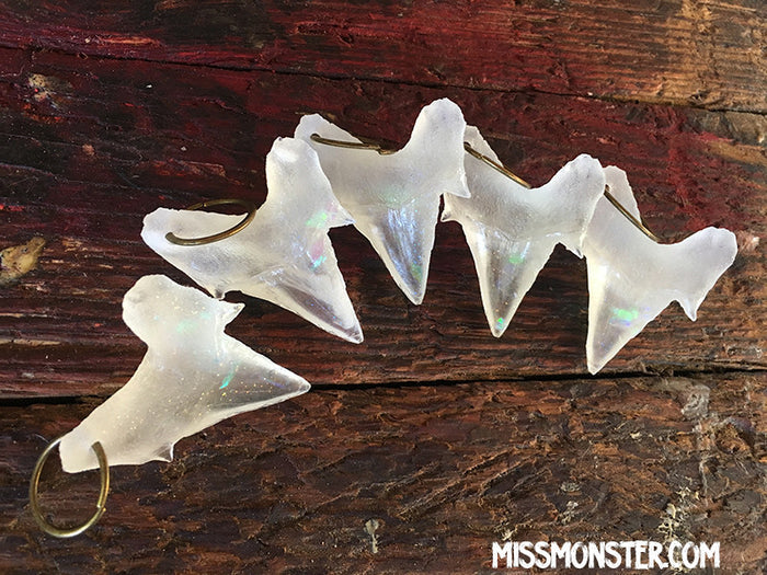 GLOW IN THE DARK URETHANE FOSSIL SHARK TOOTH PENDANT- SMALL