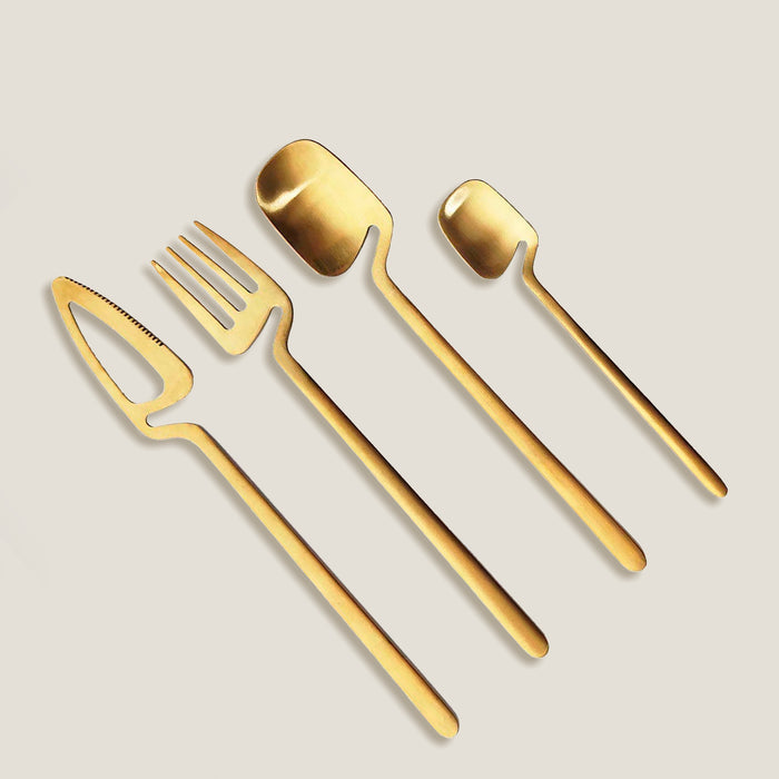 Gold Hollow Silverware Set